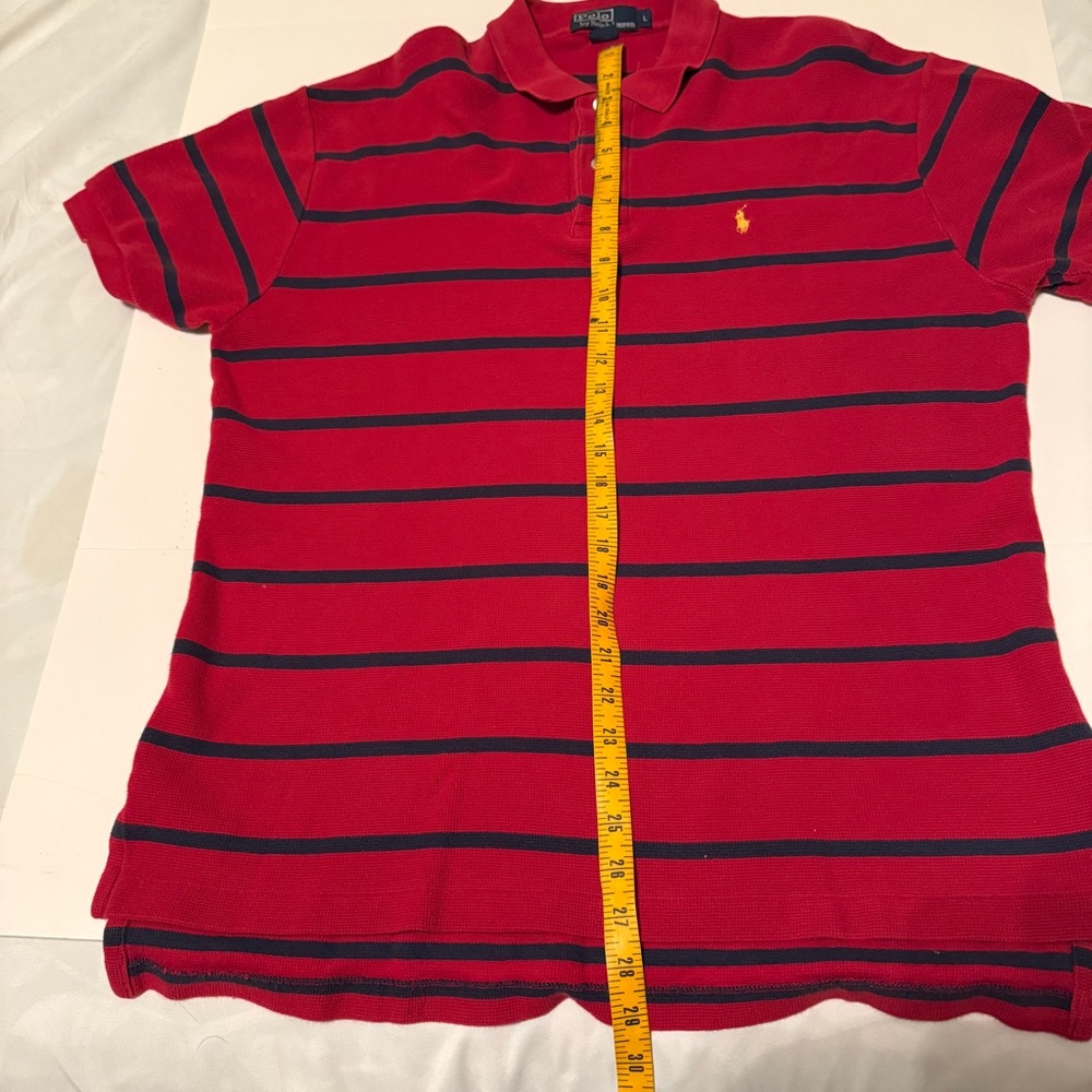 Polo Ralph Lauren Golf Short Sleeve Polo Shirt Striped Red/Blue Size Mens Large - Picture 5 of 5